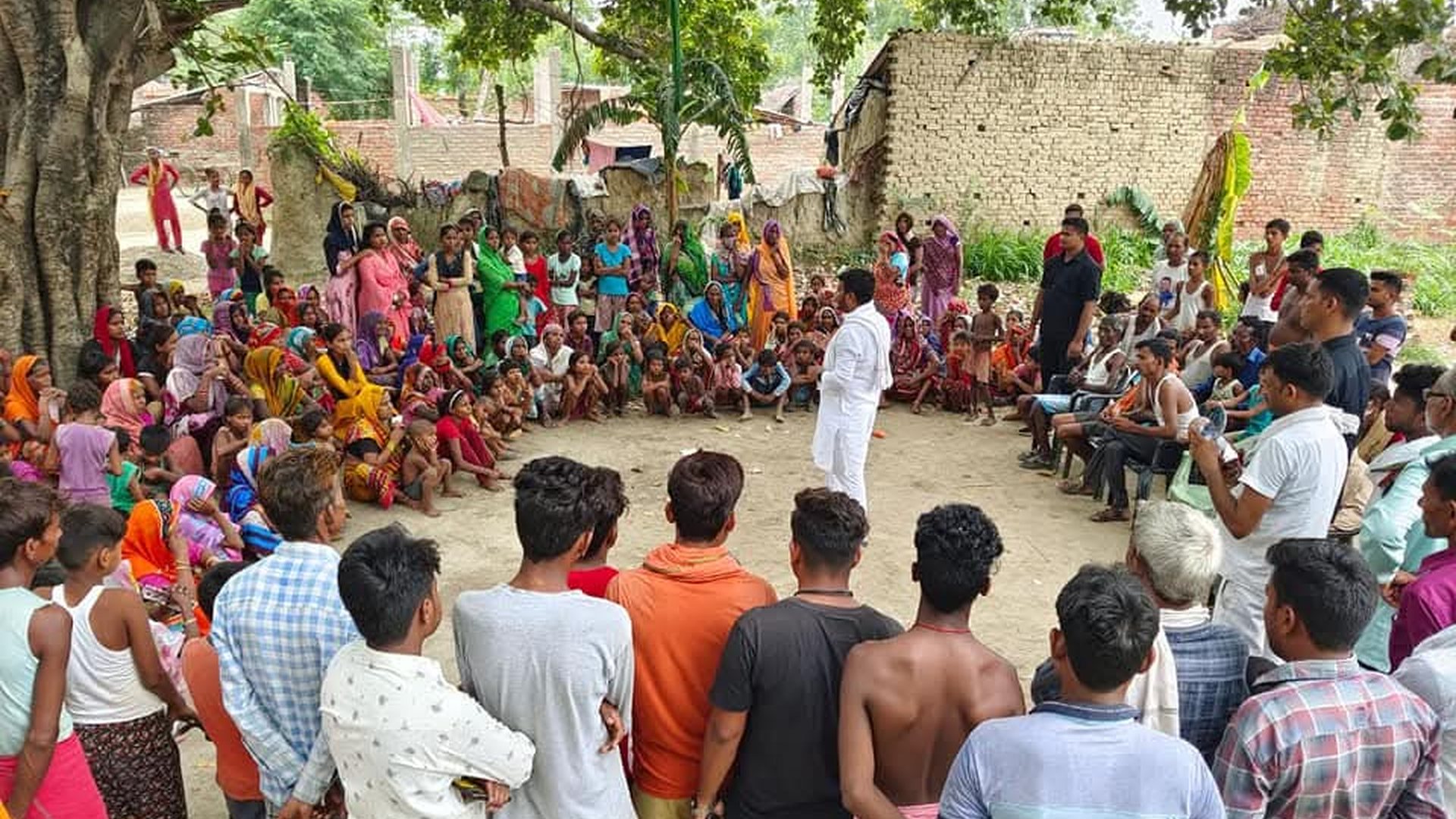 Public grievance hearing with villagers